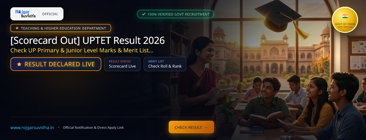 [Scorecard Out] UPTET Result 2026: Check UP Primary & Junior Level Marks & Merit List Direct Link